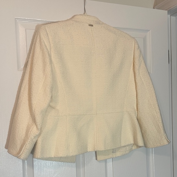 Anne Klein Ivory Button-Up Tweed Blazer - Picture 3 of 6